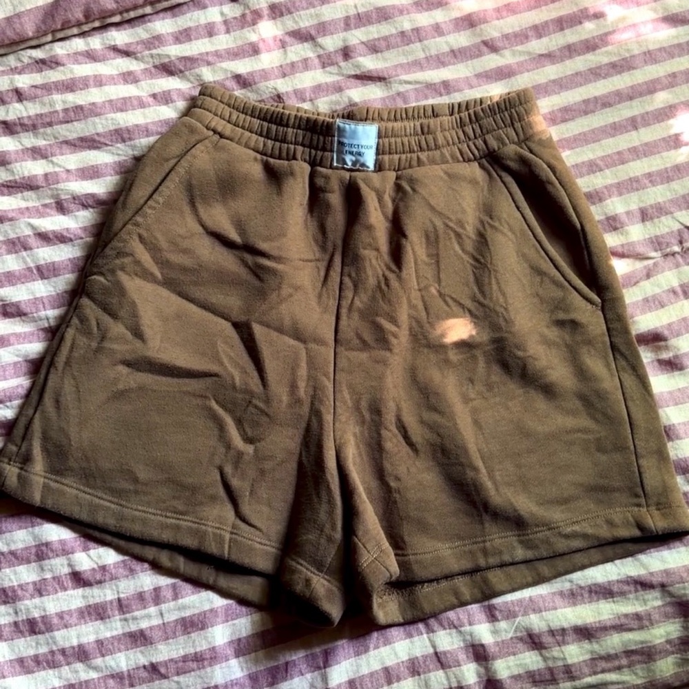 Princess Polly Brown Elastic-Waist Athletic Shorts